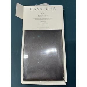 Casaluna Standard Solid Silk Pillowcase Gray New In Box $30